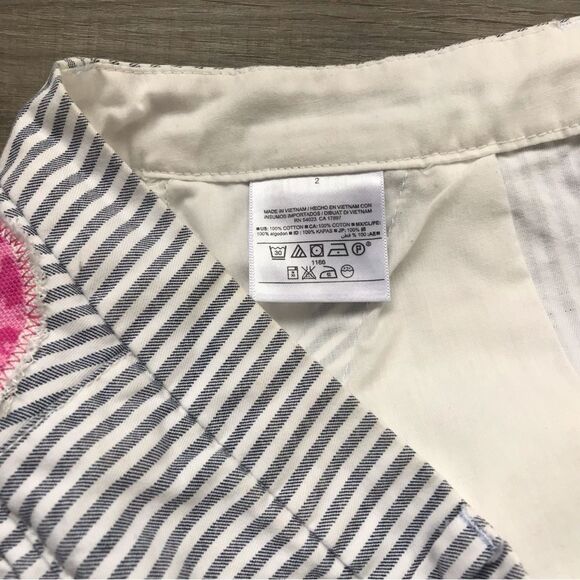 Old Navy Pin Striped Cargo OOAK Upcycled “ Birdie” Shorts  Substainable Fashion - Picture 10 of 14